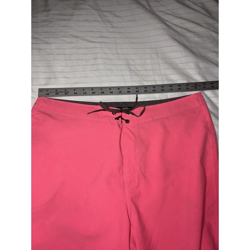 Hurley Men's Board Shorts Size 36 Neon Pink Solid Drawstring Back Pocket